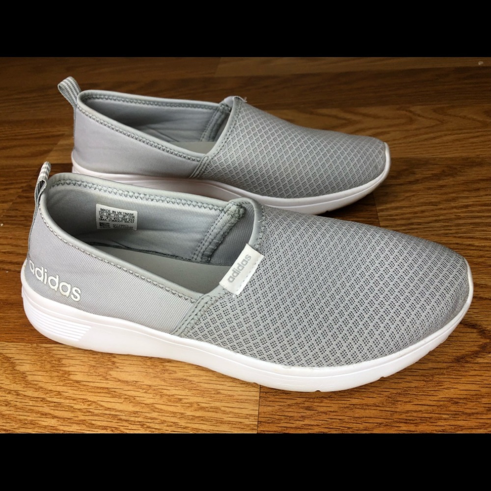 Gray cloud-foam Adidas slip on’s - Size 9
